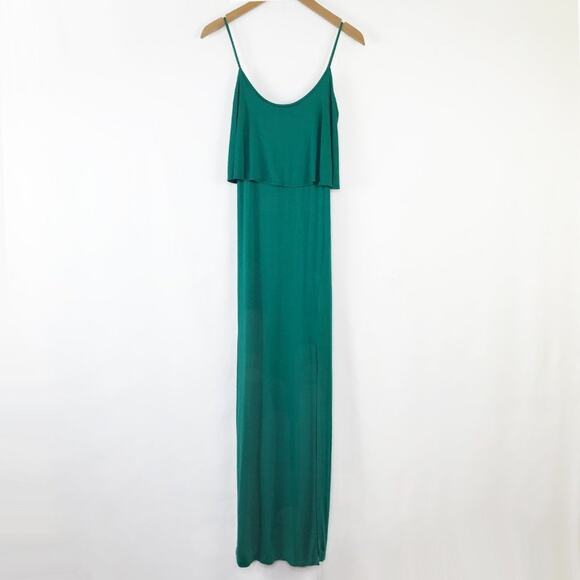 Lulus Flounce Green Knit Slit Maxi Dress NWOT - Picture 2 of 13